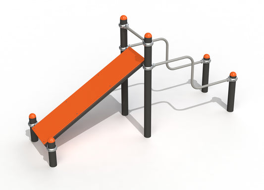 Bancă abdominala înclinată cu balustrade pentru flotări PTP 523-X.DnS