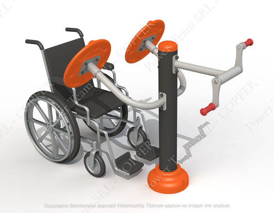 Double fitness machine for stretching muscles for people with disabilities PTP 532Т