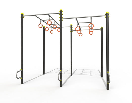 Double bars with rings for climbing PTP 729D